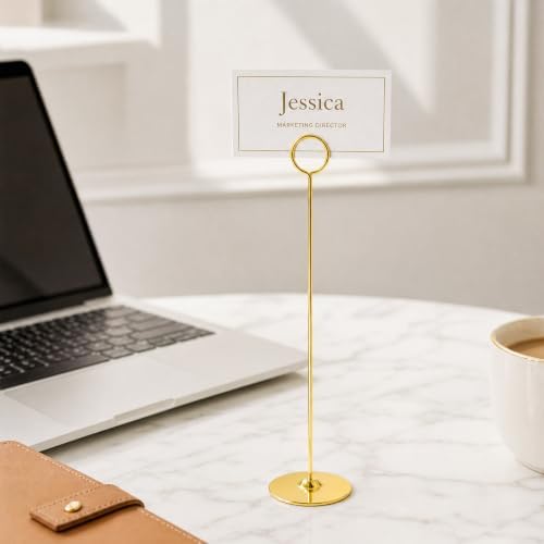 36PK Table Number Holders Place Card Holders 12 Inch Table Card Holders Steel Card Holders for Photos, Food, alternate view 2