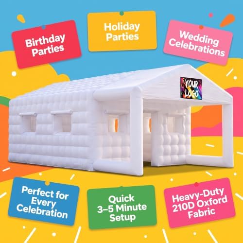 37×20×13Ft White Inflatable Nightclub, Blow up Party Tent with Blower in 37×20×13Ft, alternate view 3