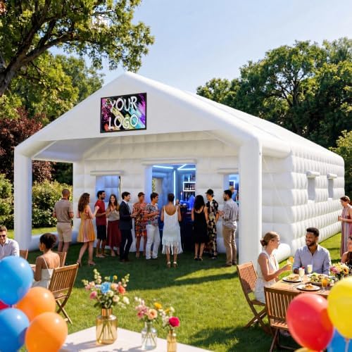 37×20×13Ft White Inflatable Nightclub, Blow up Party Tent with Blower in 37×20×13Ft, alternate view 4