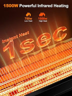37" Outdoor Heaters for Patio, Electric Patio Heater with Remote, 12H Timer, IPX5 Waterproof, Tip-Over &, alternate view 3