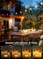 37Ft Outdoor String Lights with Remote, Dimmable G40 LED Bulbs, Waterproof, alternate view 2