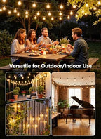 37Ft Outdoor String Lights with Remote, Dimmable G40 LED Bulbs, Waterproof, alternate view 6