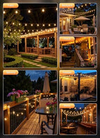 37Ft Outdoor String Lights with Remote, Dimmable G40 LED Bulbs, Waterproof, alternate view 7