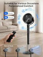 38-46” Pedestal Fan for Bedroom,120°+120° Omnidirectional Oscillating Fans Height Adjustable, Quiet Standing Fan, alternate