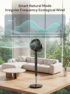 38-46” Pedestal Fan for Bedroom,120°+120° Omnidirectional Oscillating Fans Height Adjustable, Quiet Standing Fan, alternate