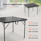 38" Fold in Half Square Table, Bi-Folding Commercial Portable Plastic Dining Table for Kitchen Outdoor Party, alternate view