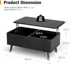 38" Lift Top Coffee Table with Storage for Living Room, Black in Black, alternate view 2