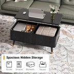 38" Lift Top Coffee Table with Storage for Living Room, Black in Black, alternate view 3