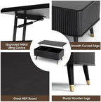38" Lift Top Coffee Table with Storage for Living Room, Black in Black, alternate view 4
