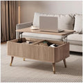 38" Lift Top Coffee Table with Storage for Living Room, Oak