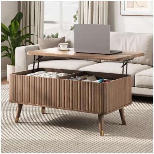38" Lift Top Coffee Table with Storage for Living Room, Walnut