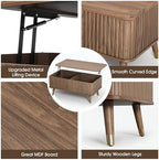 38" Lift Top Coffee Table with Storage for Living Room, Walnut, alternate view 4