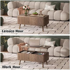 38" Lift Top Coffee Table with Storage for Living Room, Walnut, alternate view 5