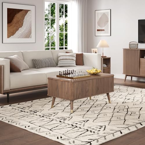 38" Lift Top Coffee Table with Storage for Living Room, Walnut, alternate view 6