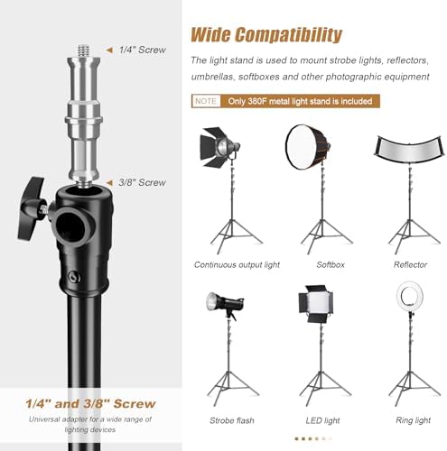 380F Heavy Duty Light Stand 150in/12.6' Light Stand Spring Cushioned, alternate view 5