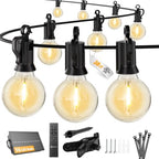 38FT 16LED Solar String Lights Outdoor with Remote & USB Port