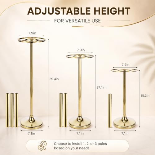 39.4 in Tall Gold Wedding Flower Stands, Metal Centerpieces, 8 Pcs in Gold, alternate view 3