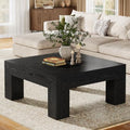 39.4-Inch Square Coffee Table for Living Room, Farmhouse Accent Center Cocktail Table with Sturdy Wooden Legs