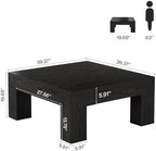 39.4-Inch Square Coffee Table for Living Room, Farmhouse Accent Center Cocktail Table with Sturdy Wooden Legs, alternate view