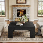 39.4-Inch Square Coffee Table for Living Room, Farmhouse Accent Center Cocktail Table with Sturdy Wooden Legs, alternate view