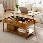 39.4" Lift Top Coffee Table with Storage for Living Room, Walnut