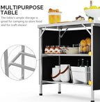 39" Portable Bar Table, 3-Tier Shelves, Mobile Bar Table for Events, Party, Camping, Picnic, Tradeshow, Indoor, alternate