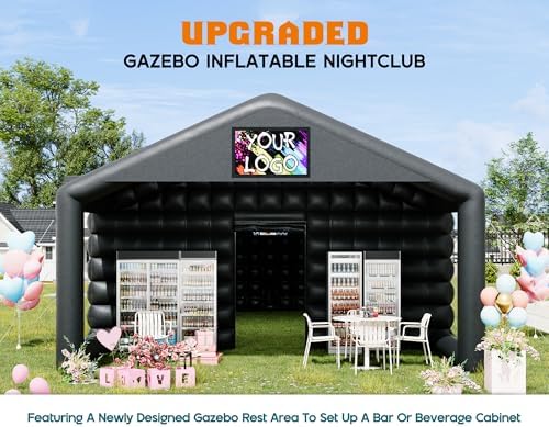 39 x 20 x 14 FT Black Inflatable Nightclub Tent with Pavilion in 39 x 20 x 14 FT, alternate view 3