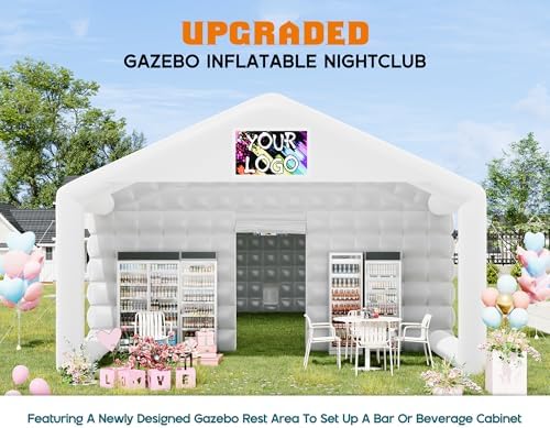 39 x 20 x 14 FT White Inflatable Nightclub Tent with Gazebo in 39 x 20 x 14 FT, alternate view 3