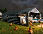 39x20x14 FT Large Black Inflatable Nightclub Tent for Adults with Pavilion Rest Area, Black Inflatable Night
