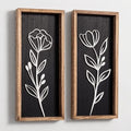 3D Black Wall Decor, Set of 2, Moody Botanical Wall Art