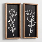 3D Black Wall Decor, Set of 2, Moody Botanical Wall Art