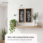 3D Black Wall Decor, Set of 2, Moody Botanical Wall Art, alternate view 2