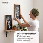 3D Black Wall Decor, Set of 2, Moody Botanical Wall Art, alternate view 3