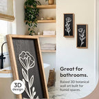 3D Black Wall Decor, Set of 2, Moody Botanical Wall Art, alternate view 4