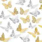 3D Butterfly Wall Decor 48 Pcs 4 Styles 3 Sizes, Butterfly Birthday Decorations Party Decorations Cake