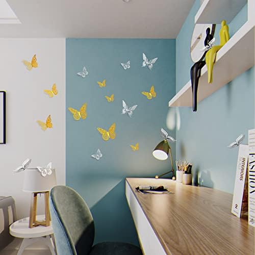 3D Butterfly Wall Decor 48 Pcs 4 Styles 3 Sizes, Butterfly Birthday Decorations Party Decorations Cake, alternate view 4