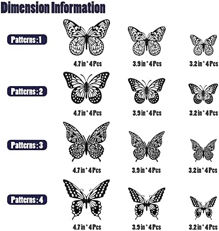 3D Butterfly Wall Decor 48 Pcs Black Butterfly Decoration Sticker, alternate view 6
