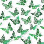 3D Butterfly Wall Decor 48 Pcs Dark Green Butterfly Decorations