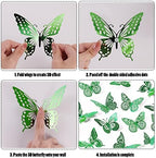 3D Butterfly Wall Decor 48 Pcs Dark Green Butterfly Decorations, alternate view 6