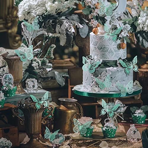 3D Butterfly Wall Decor 48 Pcs Pale Turquoise Butterfly Decoration, alternate view 5
