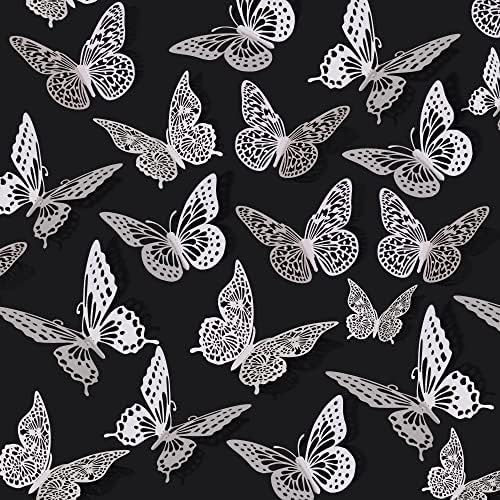 3D Butterfly Wall Decor 48 Pcs Pearl White Butterfly Decorations