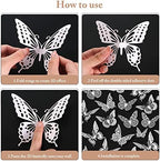 3D Butterfly Wall Decor 48 Pcs Pearl White Butterfly Decorations, alternate view 6
