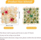 3D Flower Wall Backdrop 12 Pcs 15×15 Inch Champagne in 15×15 Inch, alternate view 3