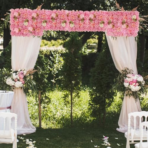 3D Flower Wall Backdrop 12 Pcs 15×15 Inch Pink Dahlia in 15×15 Inch, alternate view 2