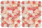3D Flower Wall Backdrop 24x16 Inch Blush Pink & Ivory 2 Panels in 24x16 Inch