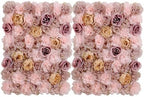 3D Flower Wall Backdrop, 24x16 Inch, Coffee & Pink, 2 Pack in 24x16 Inch