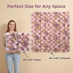 3D Flower Wall Backdrop, 24x16 Inch, Coffee & Pink, 2 Pack in 24x16 Inch, alternate view 3
