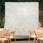 3D Flower Wall Panel 16pcs Artificial Floral Background-White, alternate view 2
