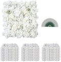 3D Flower Wall Panel, 24 PCS 15 x 15 inch, Artificial Floral Wall Background Mesh Backing Mat, Seamless