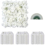 3D Flower Wall Panel, 24 PCS 15 x 15 inch, Artificial Floral Wall Background Mesh Backing Mat, Seamless